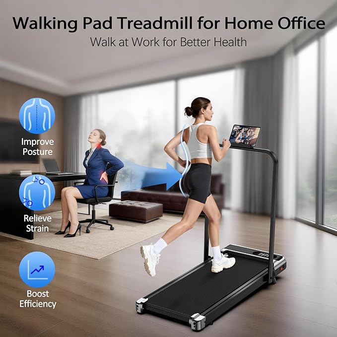 AoraPulse Portable Foldable Treadmills for Home, Small Folding Treadmill for Home Office with 300 LBS Capacity, Walking Running Exercise Electric Compact Treadmill with LED Display
