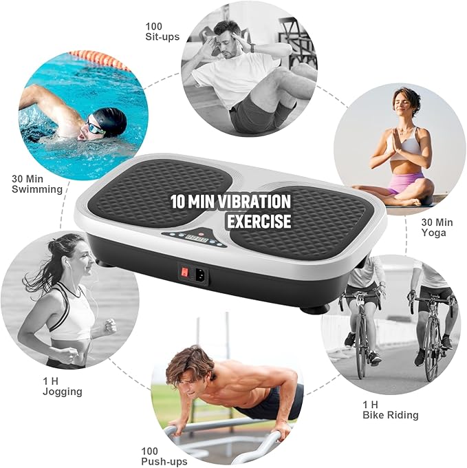 Vibration Plate Exercise Machine - Weight Loss & Toning for Cardio Fitness Home Gym Fitness Equipment for Lymphatic Drainage and Weight Loss Whole Body Workout Shaping
