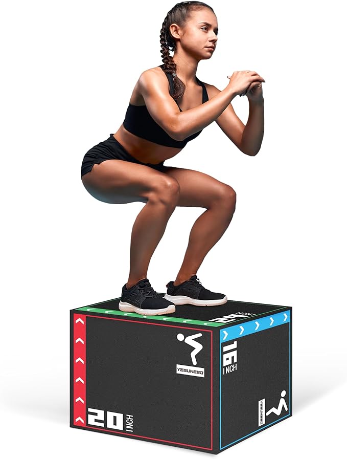 Jumping Plyo Box 3 in 1 Foam Plyometric Box Heavy Duty Jumping Box High Density Foam Plyo Box for Home Gym Jumping Training Fitness Workout Exercise