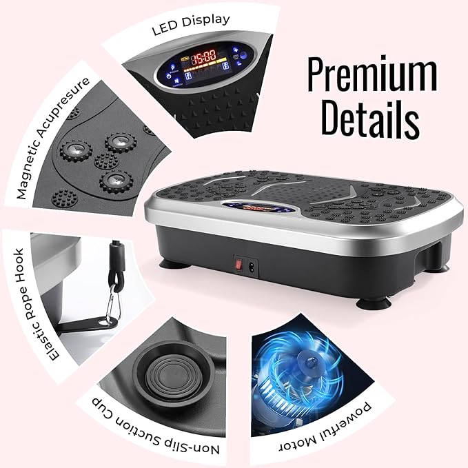 Arlopu 3D Vibration Plate Exercise Machine, Full Body Workout Vibration Platform for Weight Loss & Lymphatic Drainage, Shake Fitness Platform with Loop Bands for Women Men