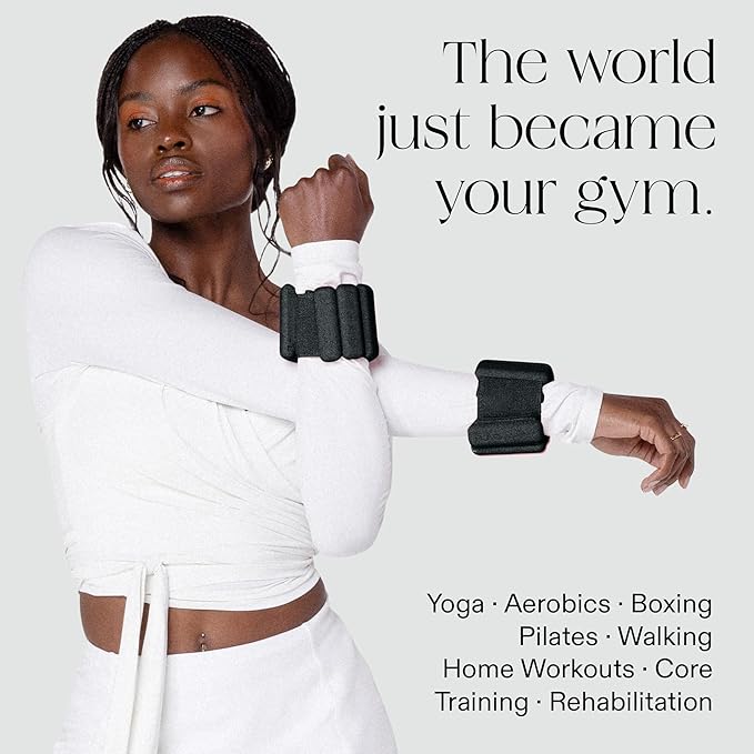 Bala Bangles Wrist & Ankle Weights for Women & Men - Adjustable Weighted Bands - Soft Silicone Arm & Leg Weights for Pilates, Yoga, Walking, Barre, Home Workout & Strength Training Exercise