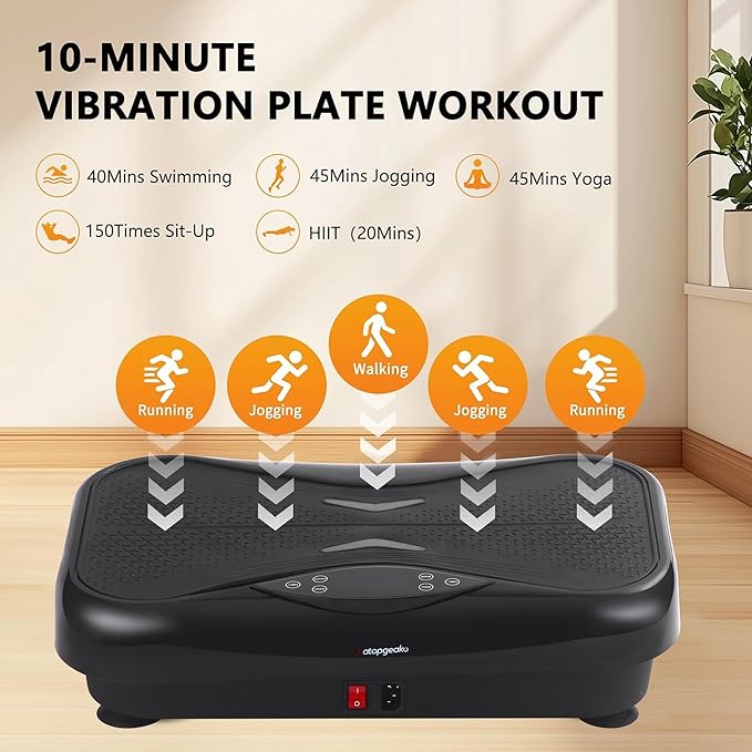 Vibration Plate Exercise Machine Vibration Platform for Weight Loss, Vibration Plate for Lymphatic Drainage Whole Body Power Shaker Home Workout Equipment