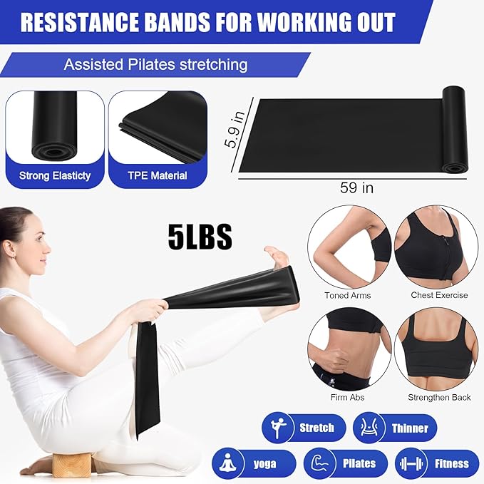 10 Pcs Home Pilates Ring Set for Women Yoga Equipment Accessories Pilates Ring Circle and Ball Workouts Gift Include Ball Yoga Circle Resistance Bands Block Straps Gym Bag