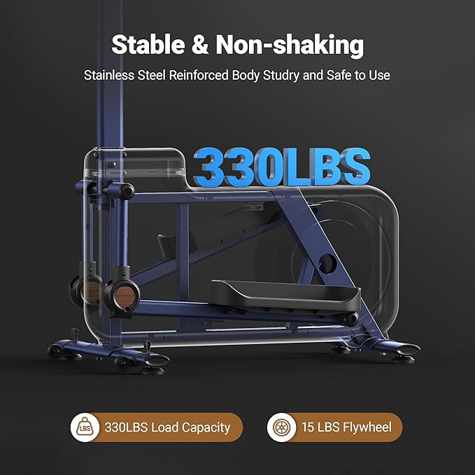 MERACH Elliptical Exercise Machine, Hyper-Quiet Magnetic Drive Elliptical Machine with 16 Resistance Levels, 330LBS Loading Capacity, Compact Elliptical Training Machines with MERACH App, E19