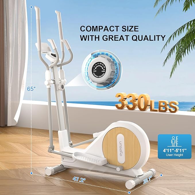 Elliptical Training Machines,Elliptical Exercise Machine for Home with Hyper-Quiet Magnetic Driving System, Elliptical Trainer/330 LBS Loading Capacity