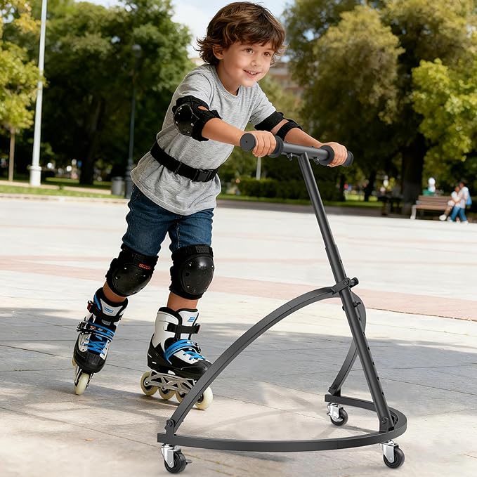IMAYCC Skate Trainer for Kids - Adjustable Height Folding Roller Skater Aid Walker for Toddlers