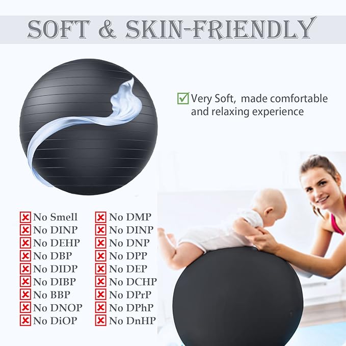 Soft Pilates Ball 9 Inch, Ideal Small Exercise Ball Between Knee Squeeze for Physical Therapy Yoga Core Medicine Abs Pt Bouncy, Mini Rubber Fitball Barre Workout Equipment for Women Men Kid Toddler