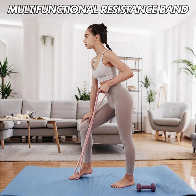 Figure 8 Resistance Band, Figure 8 Resistance Bands for Women Men, Keep Resistance Band Figure for Working Out, Non-Slip Handles, Home Gym, Yoga & Physical Therapy