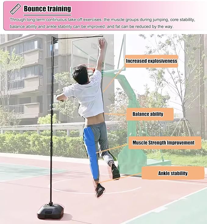 Iron Vertical Jump Tester with Bell, Gym Vertical Jump Training Device 1.3m-3.5m High, Basketball Volleyball Jump Measurement Tool Stick Pole