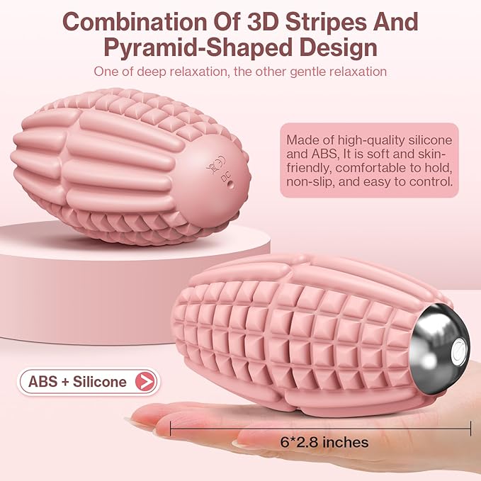 Upgraded Vibrating Massage Ball,4-Speed with Rechargeable,Trigger Point Myofascial Massage Roller Ball for Relieving Muscle Pressure, Electric Massager for Fitness/Yoga/Training (Pink)