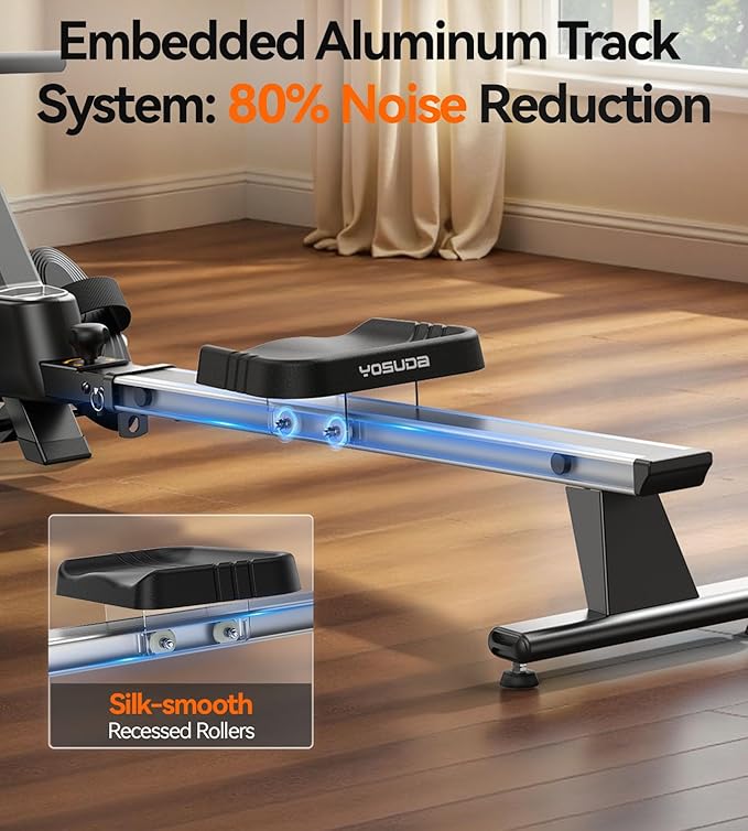 YOSUDA Magnetic/Water Rowing Machine for Home - Rower Machine Use with Bluetooth, App Supported, Rowing Machine for Beginners to Athletes, Comfortable Seat Cushion