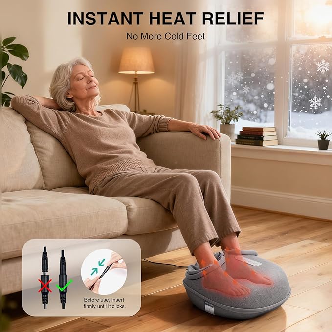 Medcursor Foot Massager with Heat - Shiatsu Deep Kneading, Delivers Relief for Tired Muscles and Plantar, Multi-Level Settings & Adjustable Intensity for Home or Office Use, Gifts for Women Mom