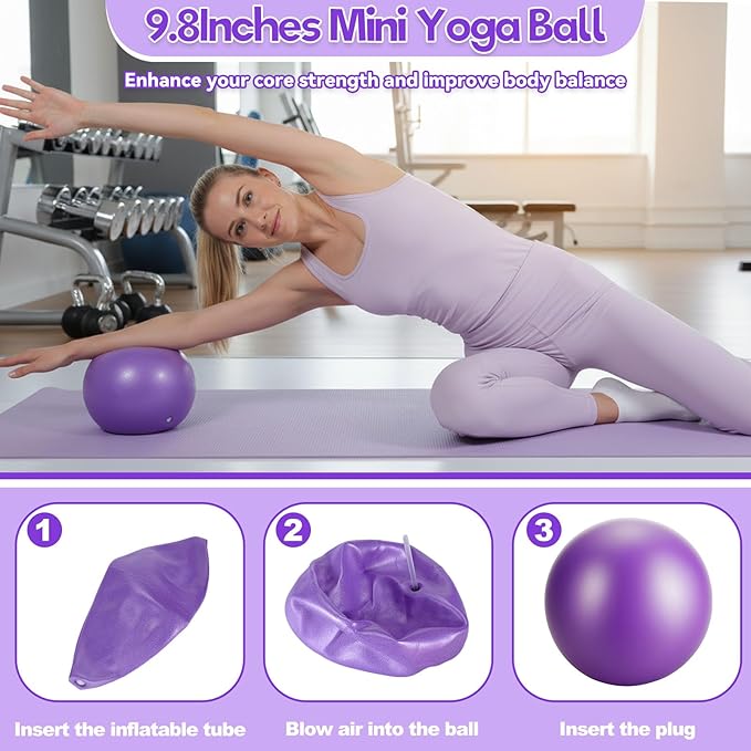 19 Pack Pilates Ring Set for Womem, Home Workout Equipment with 12 inch Magic Circle Pilates Ring and Ball Set, 5 Resistance Bands, Magic Circle, Grip Socks & Accessories for Full Body Toning
