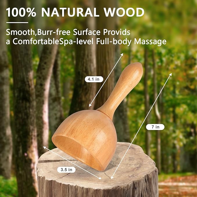 Wood Therapy Massage Tool, Wooden Lymphatic Drainage Sculpt Cup Cellulite Massage Tool, Body Sculpting Tool for Cellulite Reduction,Muscle Tension Release,Body Contouring & Shaping