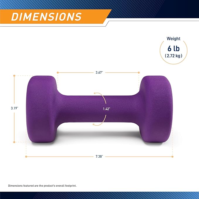 Marcy Colored Neoprene Dumbbell Hand Weights, Exercise Free Weights for Home Gym - Sold in Singles