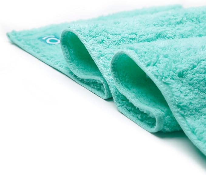 FACESOFT Eco Friendly Gym Towel for Working Out - Soft and Absorbent Cotton Exercise - No Synthetic Microfibers or Plastics - Sweat Towel for Gym, Fitness, Sports, Yoga - Aqua - 1 Pc
