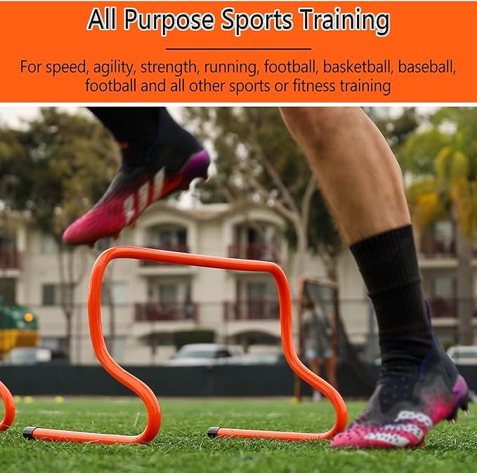 Agility Training Mini Hurdles, Lightweight Portable Agility Speed Hurdles, Soccer Training Equipment with Carry Bag, for Indoor and Outdoor Sports(15cm/6in)
