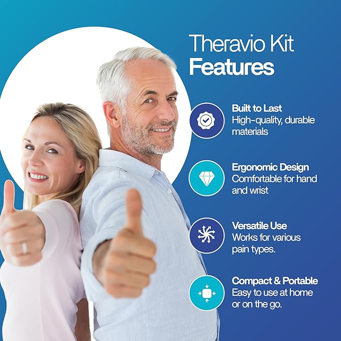 Theravio Pro Hand Therapy Kit with Grip Strength Trainer, Finger Strengthener, Hand Exercise balls For Arthritis, Hand Exerciser For Carpal Tunnel, Hand Gripper Strengthener For Physical Therapy
