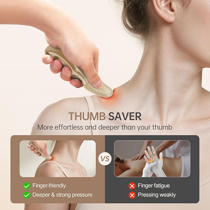 Manual Trigger Point Massage Tool Thumb Saver Deep Tissue Massage 3Pcs Set for Whole Body, Knot and Stress Relief Muscle Relaxation