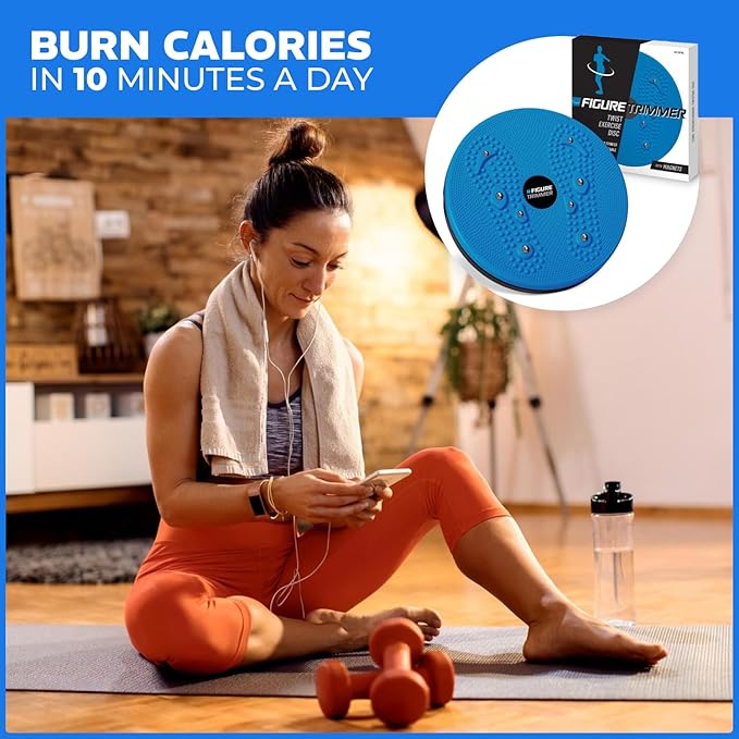 Daiwa Felicity Figure Trimmer Ab Twister Board - Waist Twister Machine for Core & Abs Exercise - Waist Twisting Fitness Tool, Dizzy Disc Twist Board for Slimming Workout with Magnets Reflexology