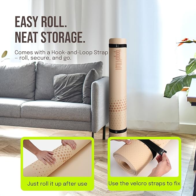 Large Yoga Mat (6'x4') – 1/4" & 1/2" Thick Exercise Mats for Home Workout, Extra Wide Workout Mats for Home Gym, Yoga, Pilates, Stretching, Floor & More