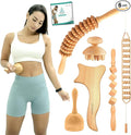 COZLOW 6-in-1 Wood Therapy Massage Tools - Professional Maderoterapia Kit for Body Sculpting, Shaping, Fascia Release & Lymphatic Drainage - Maderotherapy Helps Reduce Cellulite Appearance