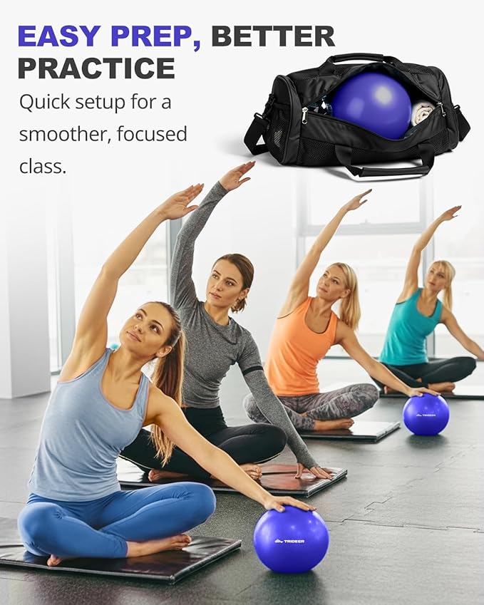 Trideer 9-Inch Pilates Ball, Small Exercise Ball for Yoga, Core Training, Physical Therapy, Balance, Stability and Stretching Pilates Equipment with Inflation Straw