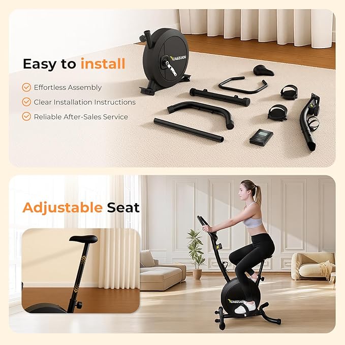 Exercise Bike Stationary Bikes for Home Adjustable Indoor Cycling Bike Magnetic Resistance Workout Bike Exercise Machine with Multi-Function Comfortable Seat, LCD Monitor, 264LBS Black