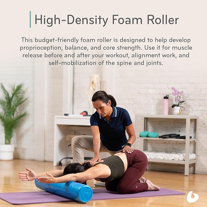 Balanced Body High-Density Foam Roller, Physical Therapy & Muscle Recovery Aid, Pilates Exercise Roller for Pain Relief