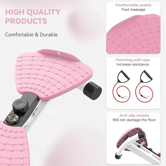 Twister, Adjustable Twisting Board for Women and Men, Home Gym Equipment Noiseless Twister, 330 lbs Load Capacity | Digital Display Tracks Time, Reps and Calories (Blue,Pink,Purple)