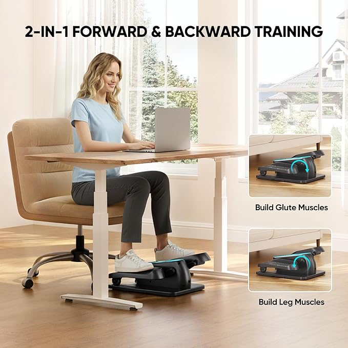 Dripex Under Desk Elliptical Machine, Electric Elliptical Leg Exerciser for Seniors, Quiet Portable Elliptical Exercise Machine, Seated Pedal Exerciser with 12 Level Speeds, Remote Control