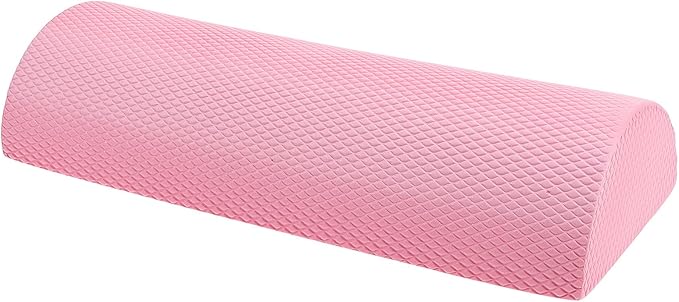 Half Circle Foam Roller for Yoga and Pilates Muscle Massage, 30x6.3cm Cherry Blossom Pink, Core Stability Balance Training Roller for Fitness and Back Relief at Home