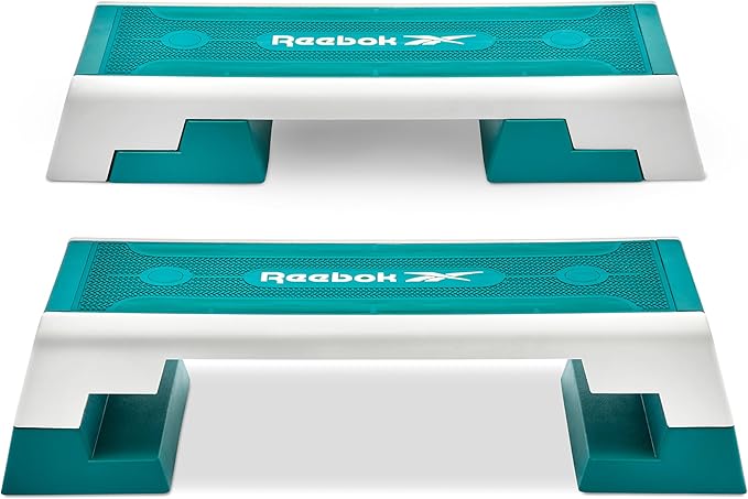 Reebok Fitness Multipurpose Adjustable Aerobic and Strength Training Workout Step Platform for HIIT, Cardio, and General Sessions