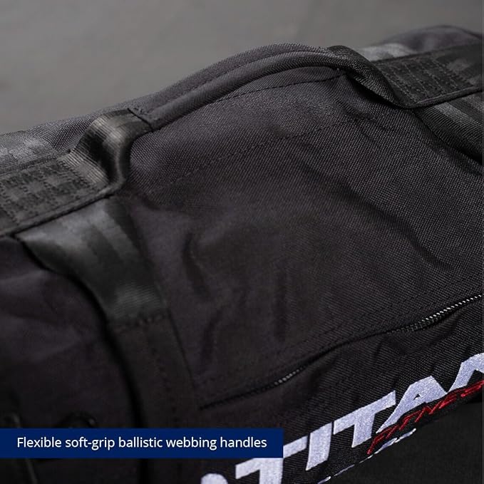 Titan Fitness 125-200 LB PRO Strongman Sandbags, Double Layer, 1050D Cordura, Black, Carry Home Gym Training