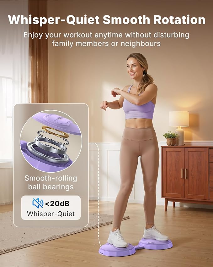 Merach Foldable Twist Board, Waist Twister Machine Exercise with Counter - Silent Ab Twister Board for Home Workout, Abs Exercise for Women & Men, Portable Waist Twisting Machine for waist