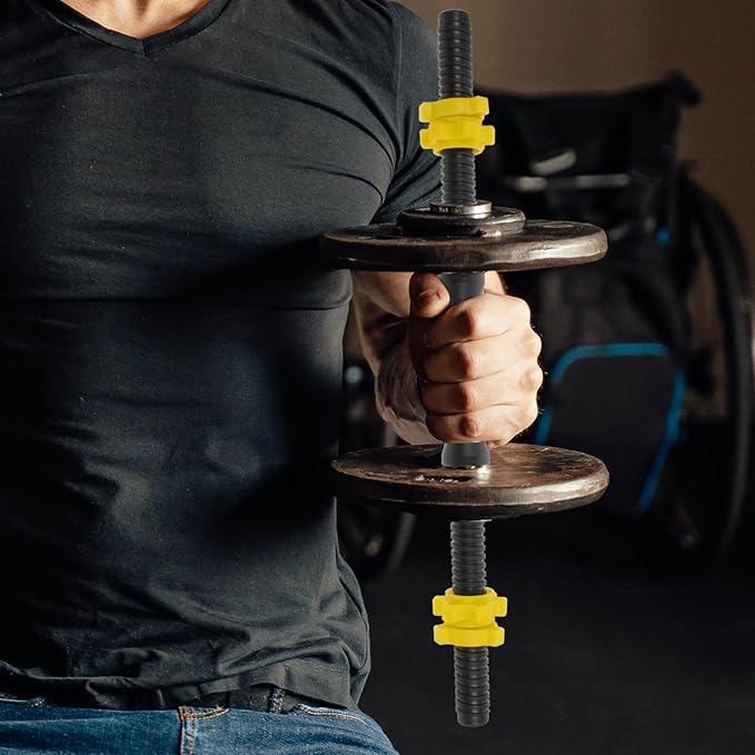 Toyvian Universal Dumbbell Connector Barbell Connector Rod with 4 Nuts 45cm Fitness Bar for Strength Training Equipment Attachments at Home Gym