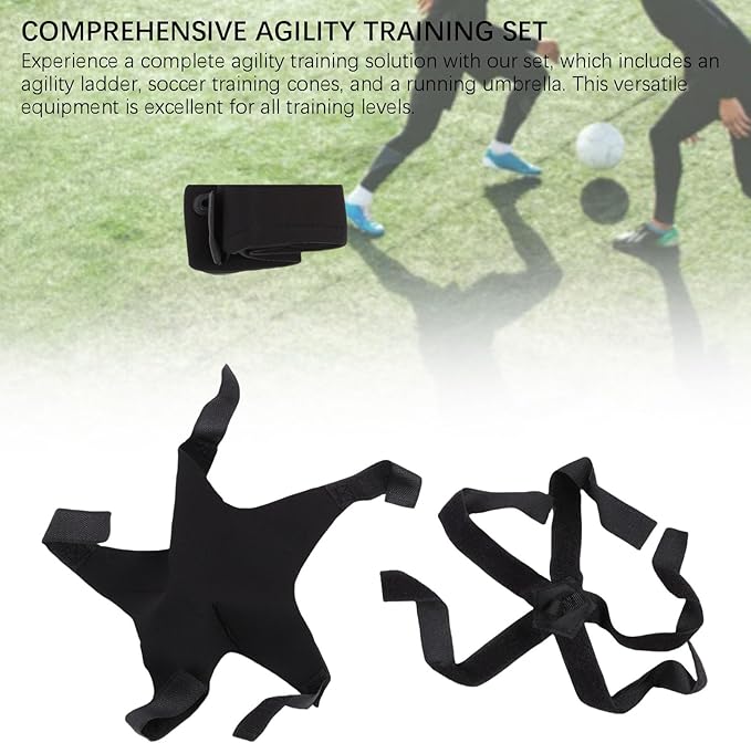 Agilitys Ladder Speed Training Set, Football Soccer Training Equipment with Soccer Cones Running Umbrella Ground Stakes for Teens Adults Athletes