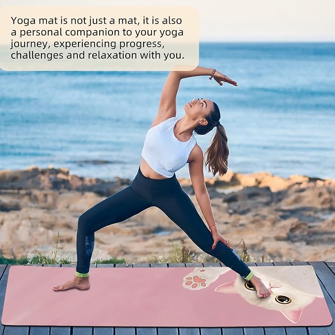 FOLAI Extra Thick Yoga Mat 6mm，pilates mat thick - Non-Slip Exercise Mat for HIIT, Pilates & Home Workouts & Workout with Free Carry Strap