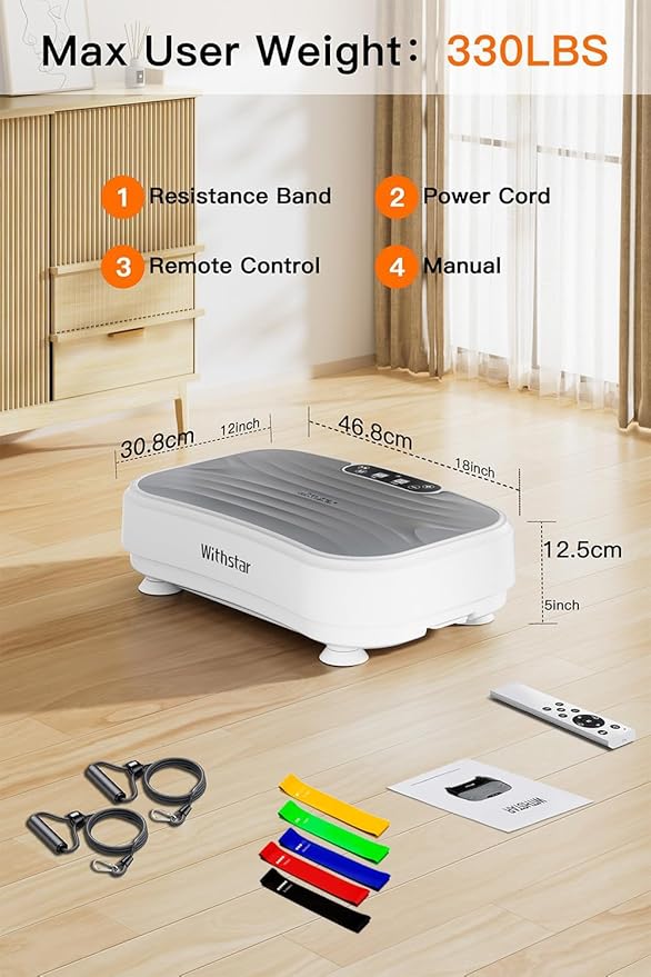 Vibration Plate Exercise Machine,Power Waver Vibration Plate Platform for Lymphatic Drainage,Whole Body Vibration Plate Machine Helps Weight Loss Shaping 330lbs
