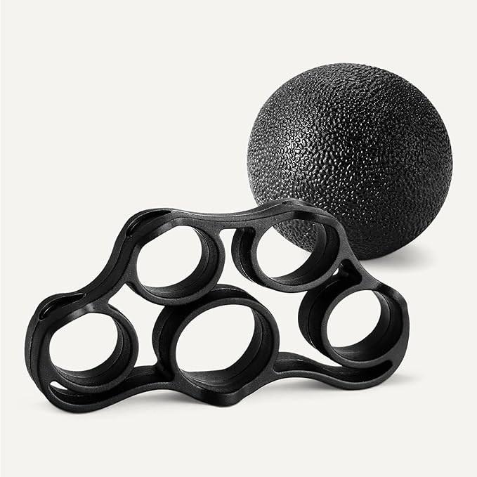 Amazon Basics Grip Strength Trainer Forearm Strengthener 5-Piece Kit, Black