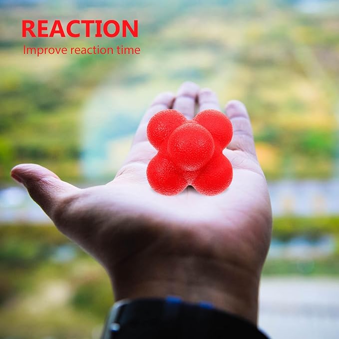 PRETYZOOM Hexagonal Reaction Ball Small Silicone Reaction Training Ball for Speed and Agility Improvement