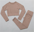 Women Gym Suit Fitness Set Sports Clothing Women Gym Clothing Yoga Clothing Yoga Sets Fitness Suit (Color : Brown, Size : Small)