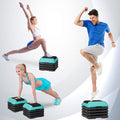 Step Aerobic Platform,16" x 16" Step Adjustable High Step Aerobic Platform with 6"- 8"-10"-12", Home Gym Exercise Fitness Workout Equipment