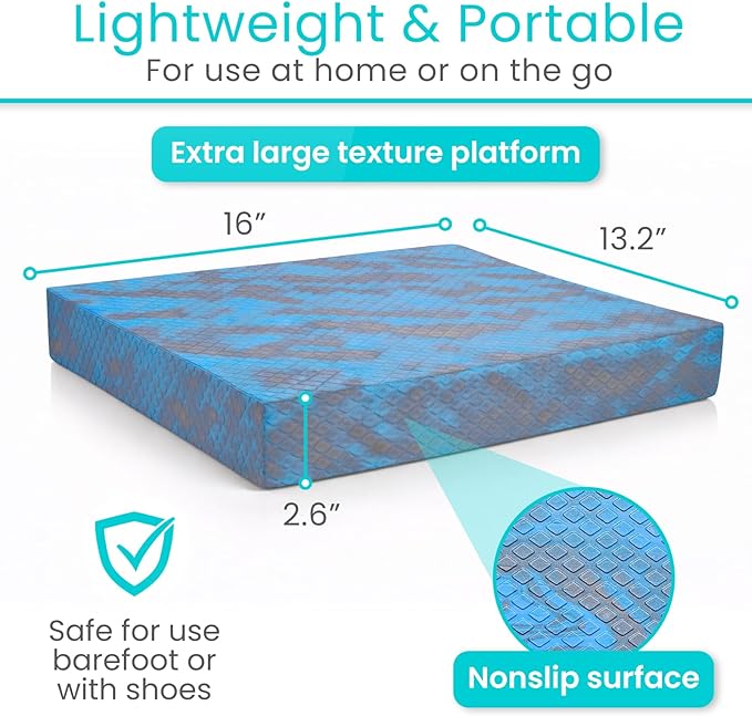 Vive Balance Pad - Foam Large Yoga Mat Trainer for Physical Therapy, Stability Workout, Knee and Ankle Exercise, Strength Training, Rehab - Chair Cushion for Adults, Kids, and Travel