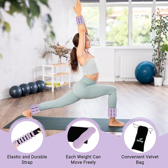 Wrist Ankle Weights for Women Men, Leg Arm Wrist Weights Bangles 1lb*2 2lb*2 Wearable Weights Pilates Weighted Bracelet for Strength Training Walking Swimming Yoga Physical Therapy