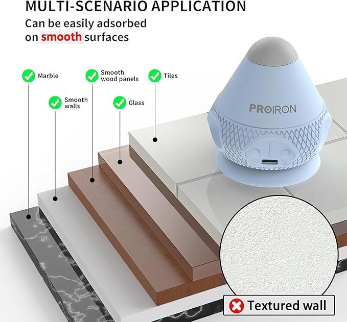 PROIRON Mountable Massage Ball with Suction Cup Pinpoint Deep Tissue Muscle Knot & Sore Relief, Vibration & Heating Trigger Point Massage Tool for Back Neck, Self-Massage Tool