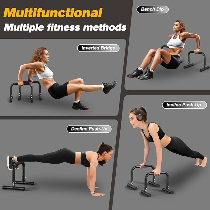 RELIFE Dip Station Functional Heavy Duty Dip Bar Parallette Push Up Stand