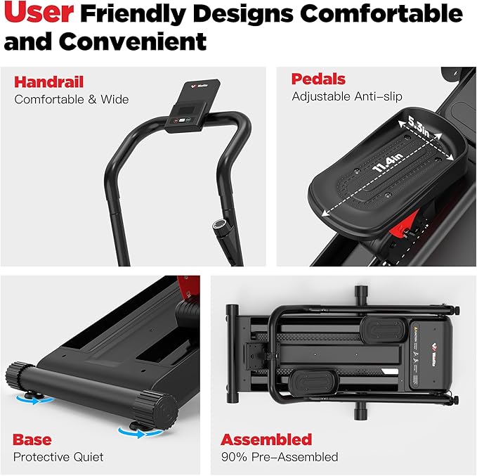 Magnetic Stair Stepper for Home,Vertical Climber Adjustable Resistance Up to 77LBS,Folding Compact Cardio Stair Climber with 350LBS Weight Capacity,19''Extended Stride
