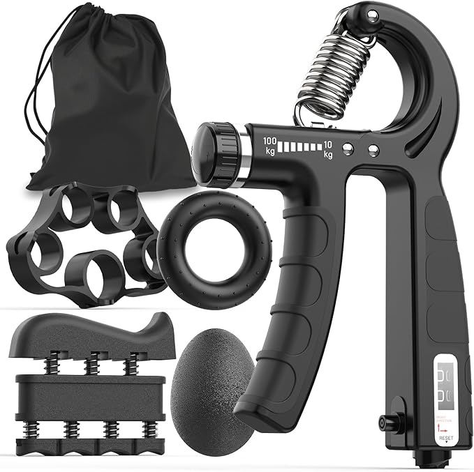 JKSHMYT Grip Strength Trainer Kits (5 Pack), Adjustable Resistance Forearm Strengthener, Hand Gripper Strengthener for Muscle Building
