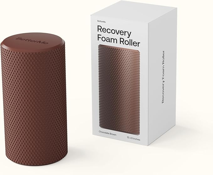 BetterMe Foam Roller for Muscle Recovery – High Density Exercise Roller for Back &Legs – Deep Tissue Massage Roller for Tension, Relief & Stretching (Chocolate Brown)